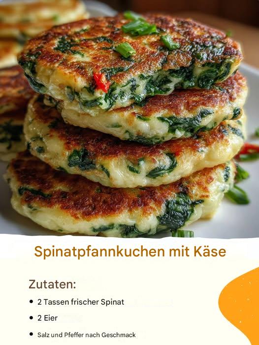 Pfannkuchen Mit Spinat Und Käse